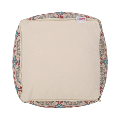 Amelia Handcrafted Fabric Pouf Rustic Elegance Multicolored
