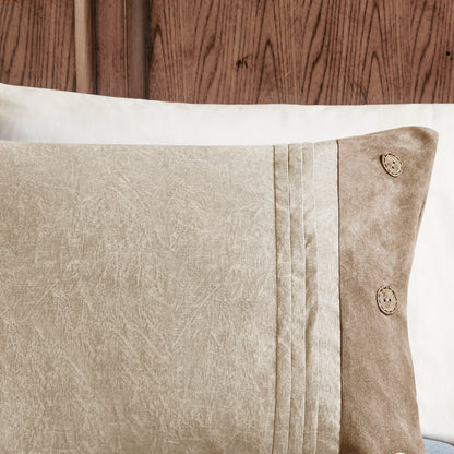 7 Piece Faux Suede Comforter Set Tan California King