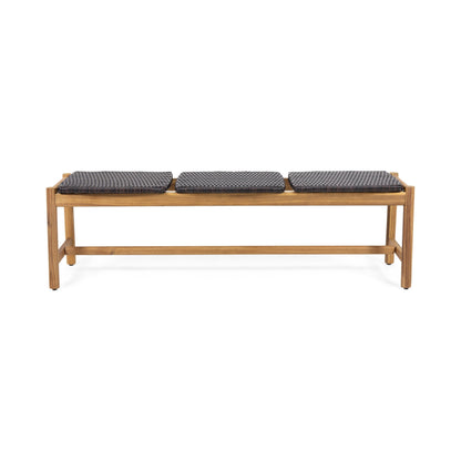 Cambria Rustic 3-Seater Outdoor Bench with Teak Finish