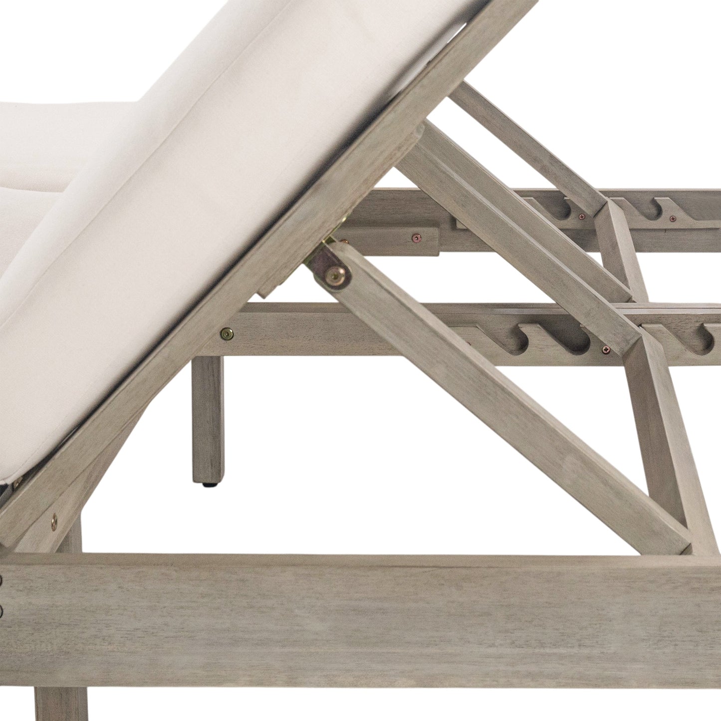 TREXM 5-Position Adjustable Backrest Double Chaise Lounge Outdoor