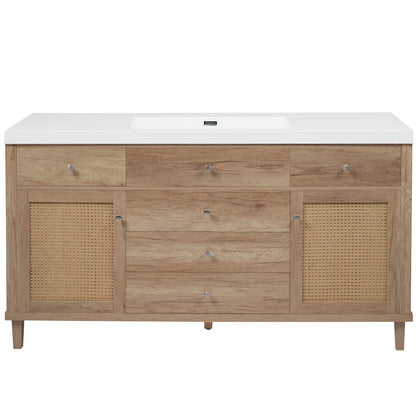 Bathroom Vanity With Sink, 5 Legs, Soft Close Drawers