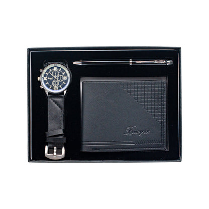 Creative Holiday Gift Wallet Pen Watch Set