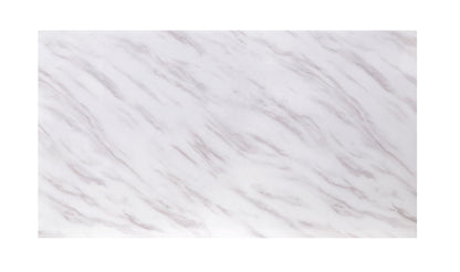 Zander Printed Faux Marble Top Mirrored Coffee Table