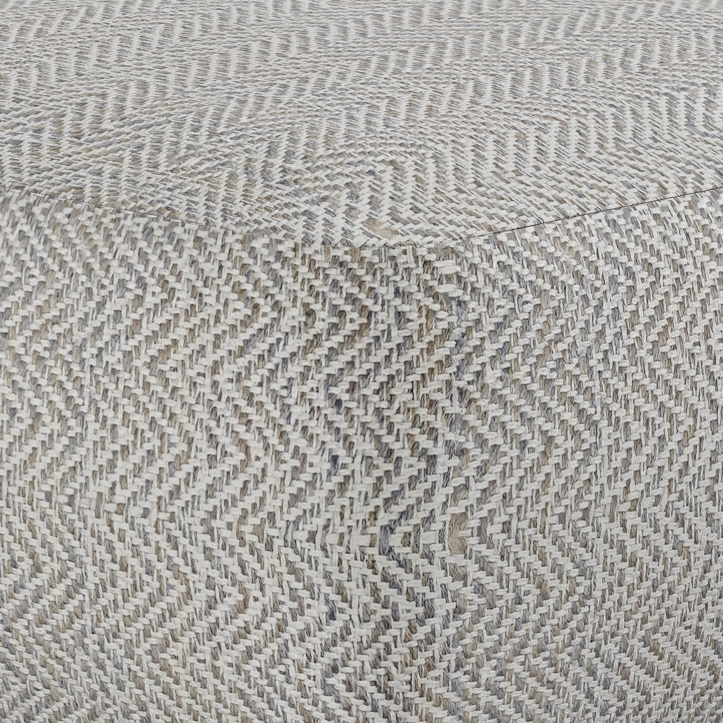 Nate Square Pouf Patterned Grey Melange