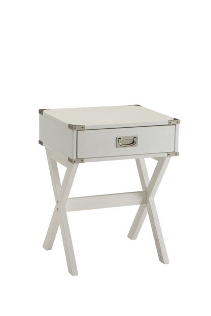 White Finish Accent Table