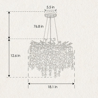 6-Light Chandelier Crystal Ceiling Lamp in Gold