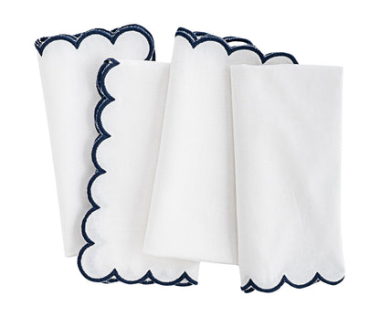 Navy and White Cloth Napkins