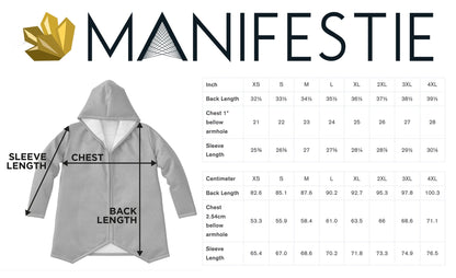 Classic Persian Carpet Cuddle Cloak | Nain, Cream and Soft Blue | Unisex Minky Sherpa Hooded Coat | Women and Mens Festival Coat | Mountain Fashion