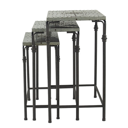 Set of 3 Gilbert Nesting Tables Metal Plant Stand