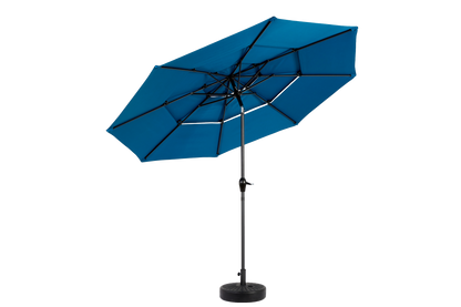 Aluminium 10ft 3 Tier Auto-tilt Outdoor Patio Umbrella - Dark Blue