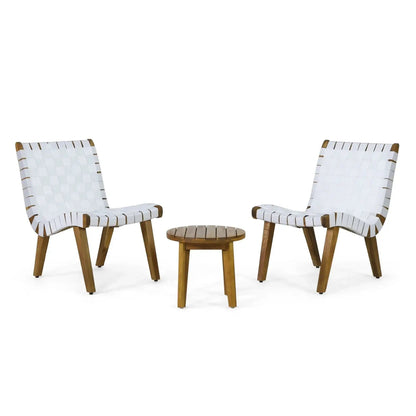 Outdoor 3 Piece Rope Weave Patio Seating Set