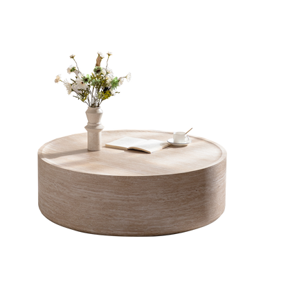 39.37" Round Coffee Table with Mars Pattern