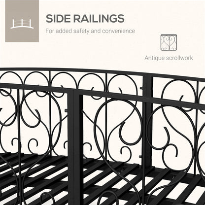 Outsunny 7' Metal Arch Garden Bridge with Safety Siderails