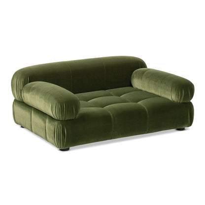 Marcel Upholstered Modern Small to Medium Pet Bed For Dogs and Cats Olive Green Velvet