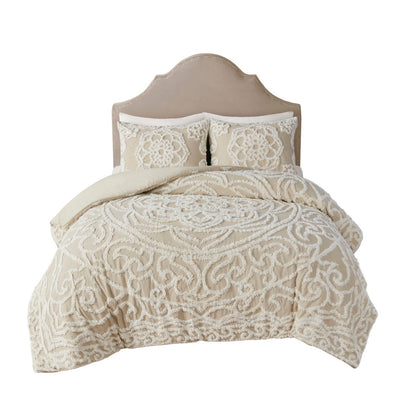 Full/Queen 3 Piece Tufted Cotton Duvet Cover Set