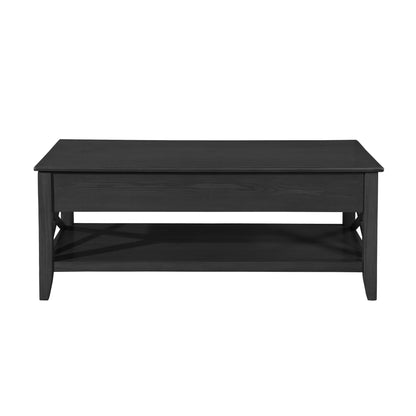 Decatur Farmhouse Lift Top Coffee Table With Storage - Black / Ash