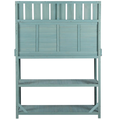 TOPMAX 65" Large Wooden Farmhouse Rustic Outdoor Potting Bench Table