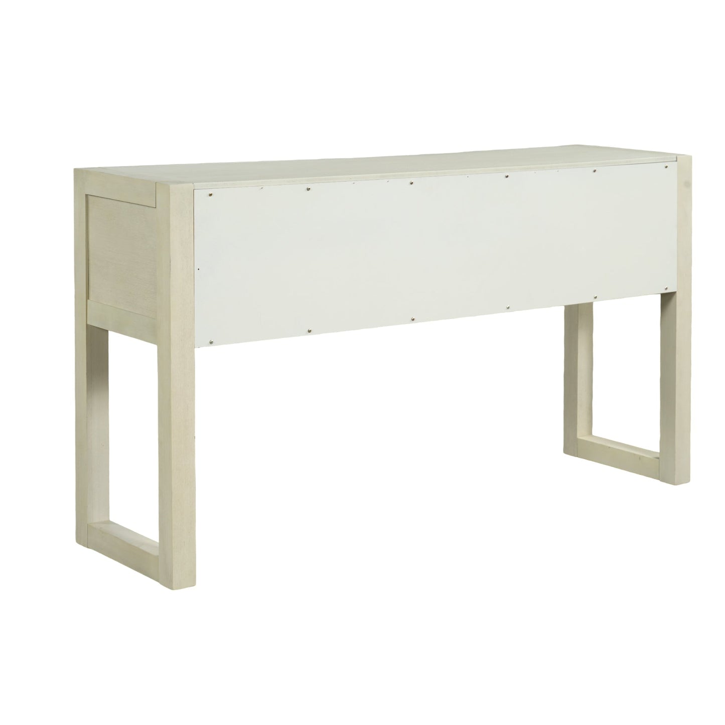 Geometric Carved Console Table with 3 Soft-Close Drawers