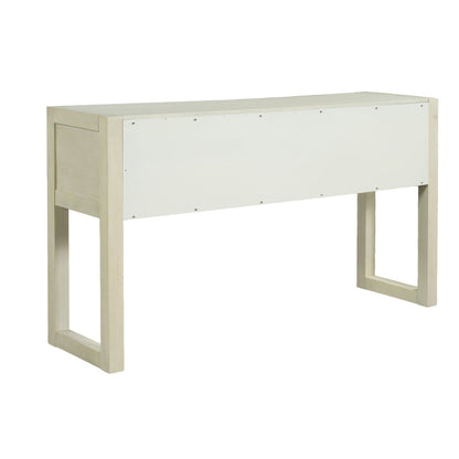Geometric Carved Console Table with 3 Soft-Close Drawers