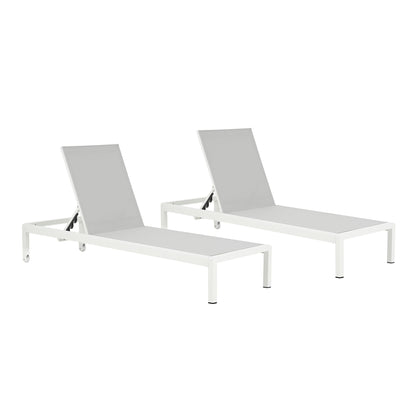 Outdoor Patio Chaise Lounge with 5 Reclining Positions