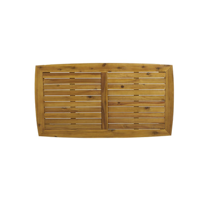 4-Pieces Acacia Wood Patio Furniture Set with Cushions