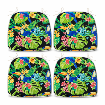Outdoor Patio Chair Cushions, Water-Repellent U-Shape Thick Foam Seat Cushions with Ties