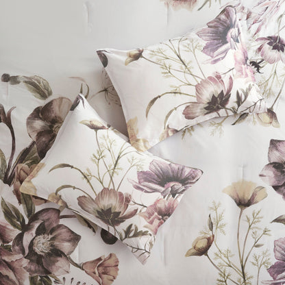 8 Piece Cotton Printed Comforter Set Blush Queen