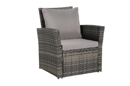 4 Pieces Outdoor Patio Furniture Sets Garden Rattan Chair Wicker Set