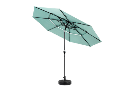 Aluminium 10ft 3 Tier Auto-Tilt Outdoor Patio Umbrella - Light Green