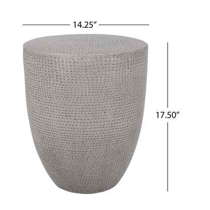 Modern Outdoor Lightweight Concrete Side Table with Natural Finish