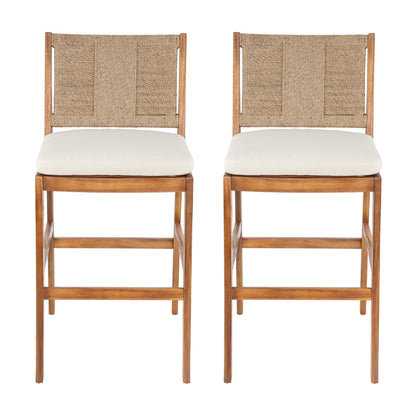 Outdoor Acacia Wood Bar Stools (Set of 2)