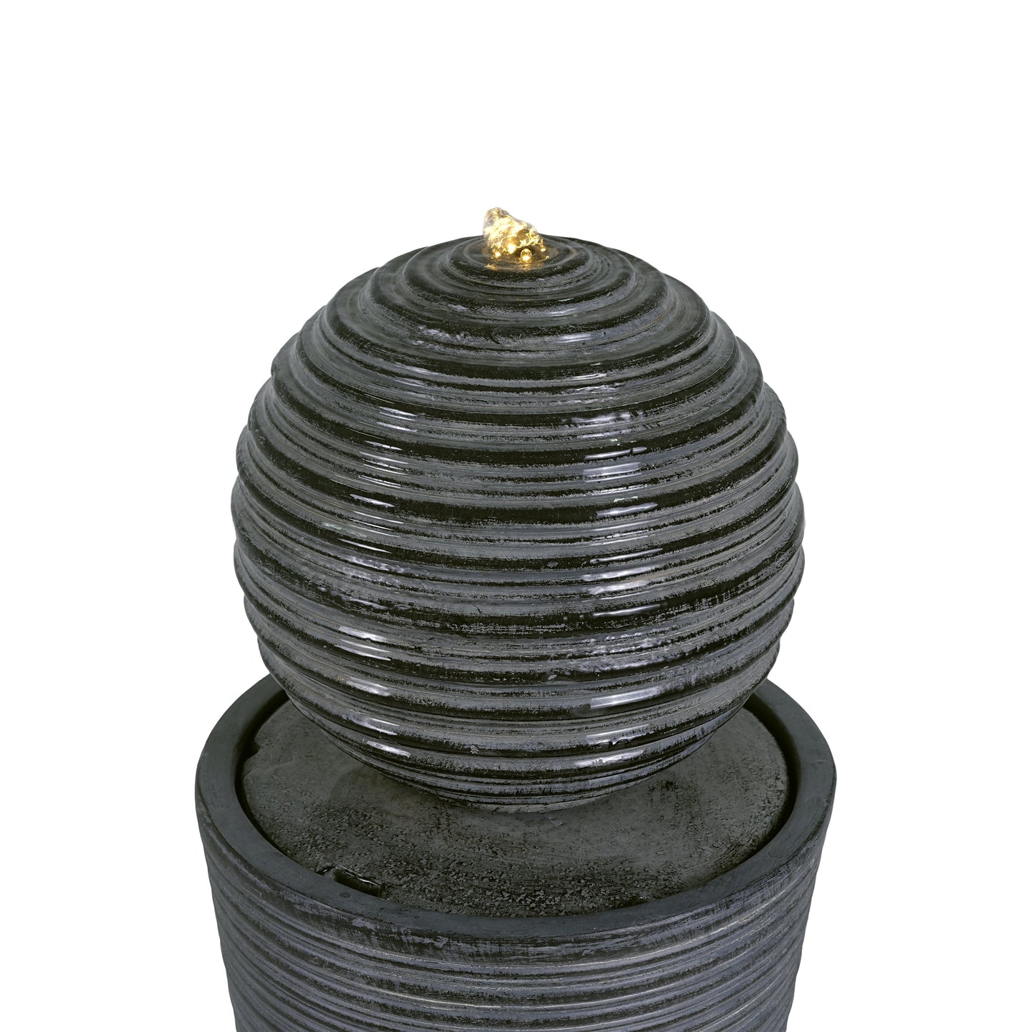 31.5' Tall Striped Concrete Column Fountain with LED Light