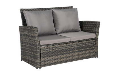 4 Pieces Outdoor Patio Furniture Sets Garden Rattan Chair Wicker Set