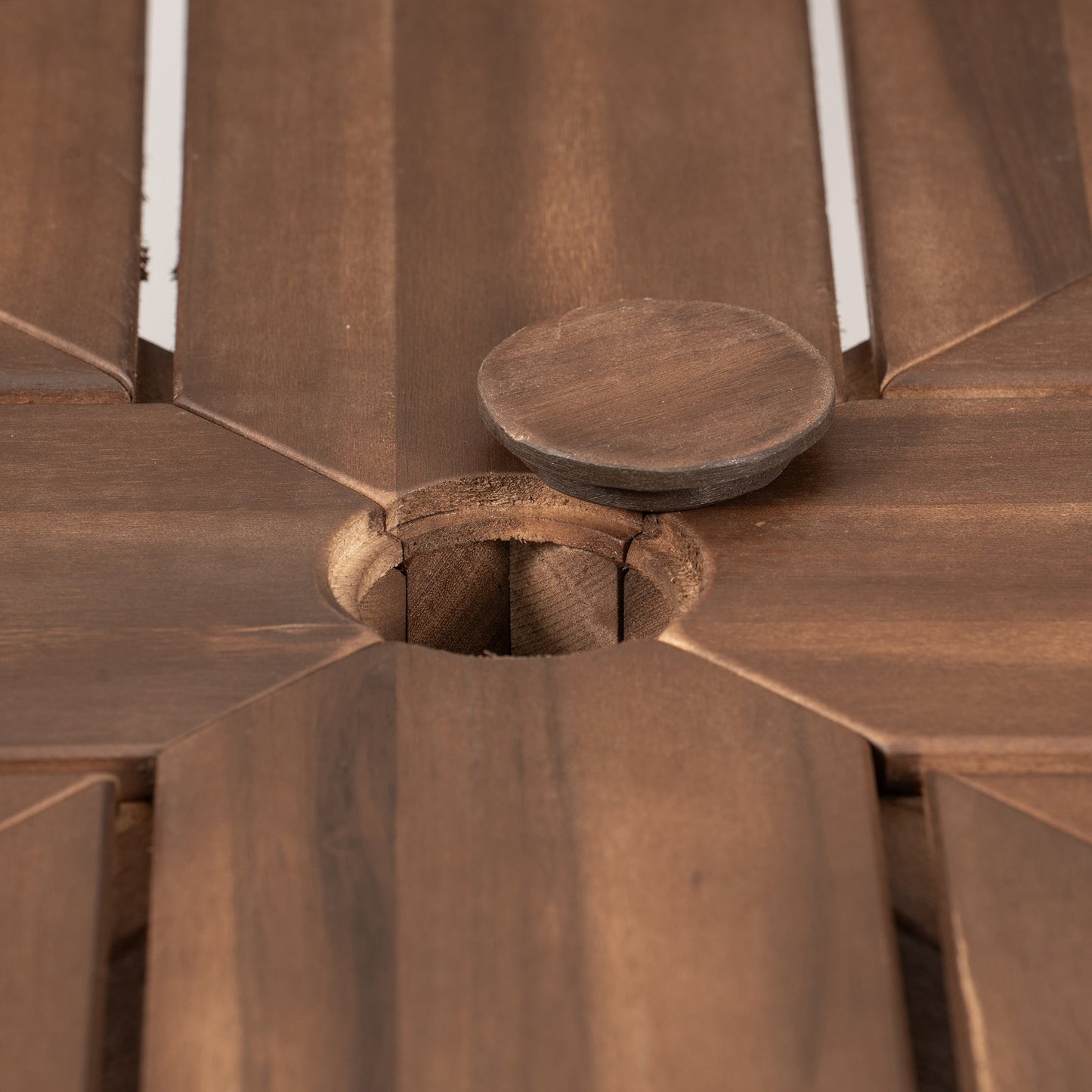 TREXM Patio Dining Table Set for 6 with Umbrella Hole