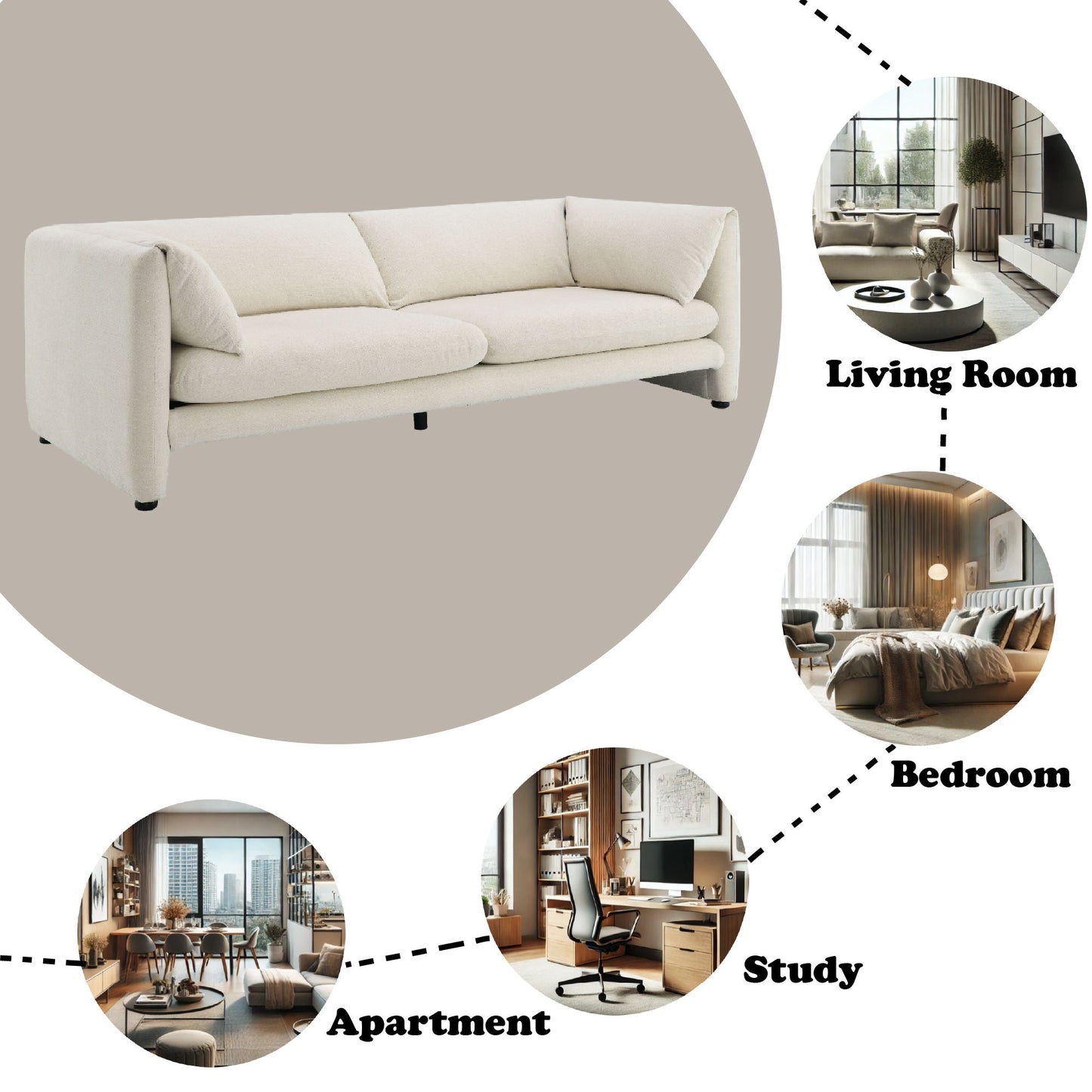 Jaeda Boucle Sofa - Beige