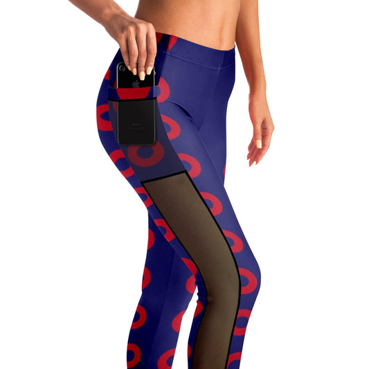 Fishman Donuts and Heart Premium Mesh Pocket Yoga Leggings | Phish Band | Black Trim