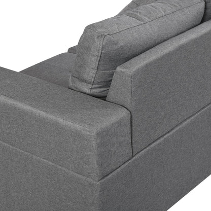Modern Sectional Sofa Set with L Shape Chaise Lounge and Cup Holders