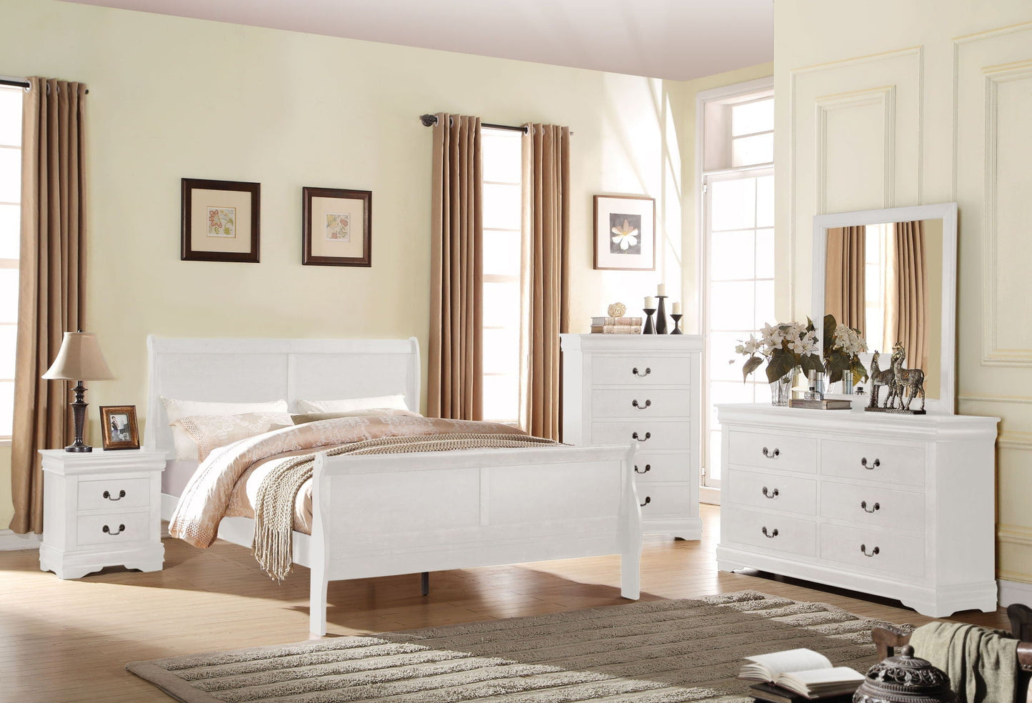 Louis Philippe Sleigh Style Bed
