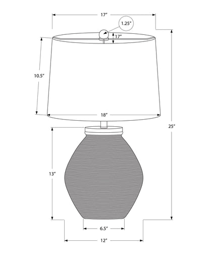 Lighting, 25'h, Table Lamp, Cream Concrete, Beige Shade, Contemporary