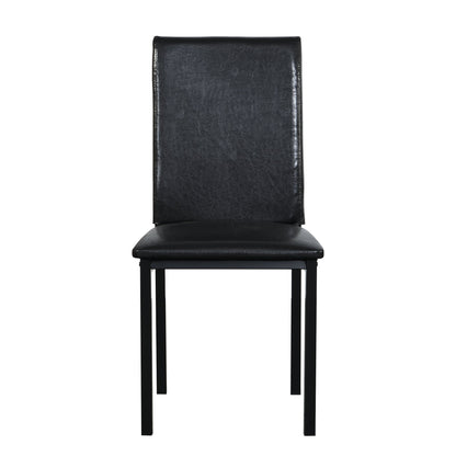 Furniture 5 Piece Metal Dinette Set with Faux Marble Top - Black
