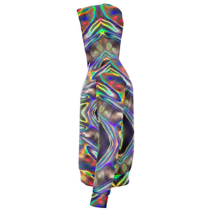 HOLOGRAPHIC PRINT PREMIUM ZIP UP HOODIE