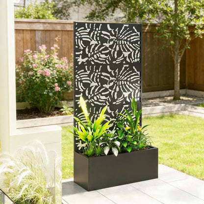Trellis Planter with Spacious Metal Box and Efficient Drainage