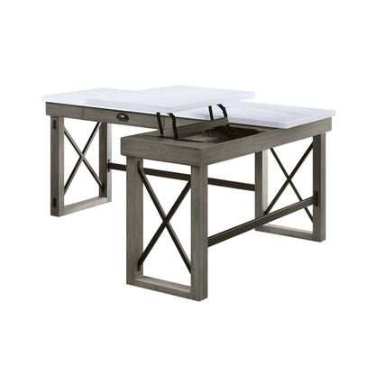 Talmar Marble Top Weathered Writing Desk With Lift Top