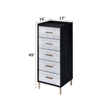 Myles Jewelry Armoire - Black / Silver / Gold