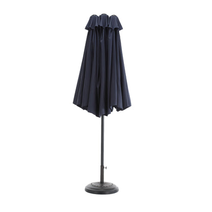 14.8 Ft Double Sided Outdoor Umbrella Rectangular Large with Crank (Navy Blue)