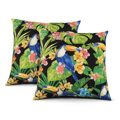 2 Pack Outdoor Throw Pillows, Waterproof & Fade-Resistant Patio Cushions