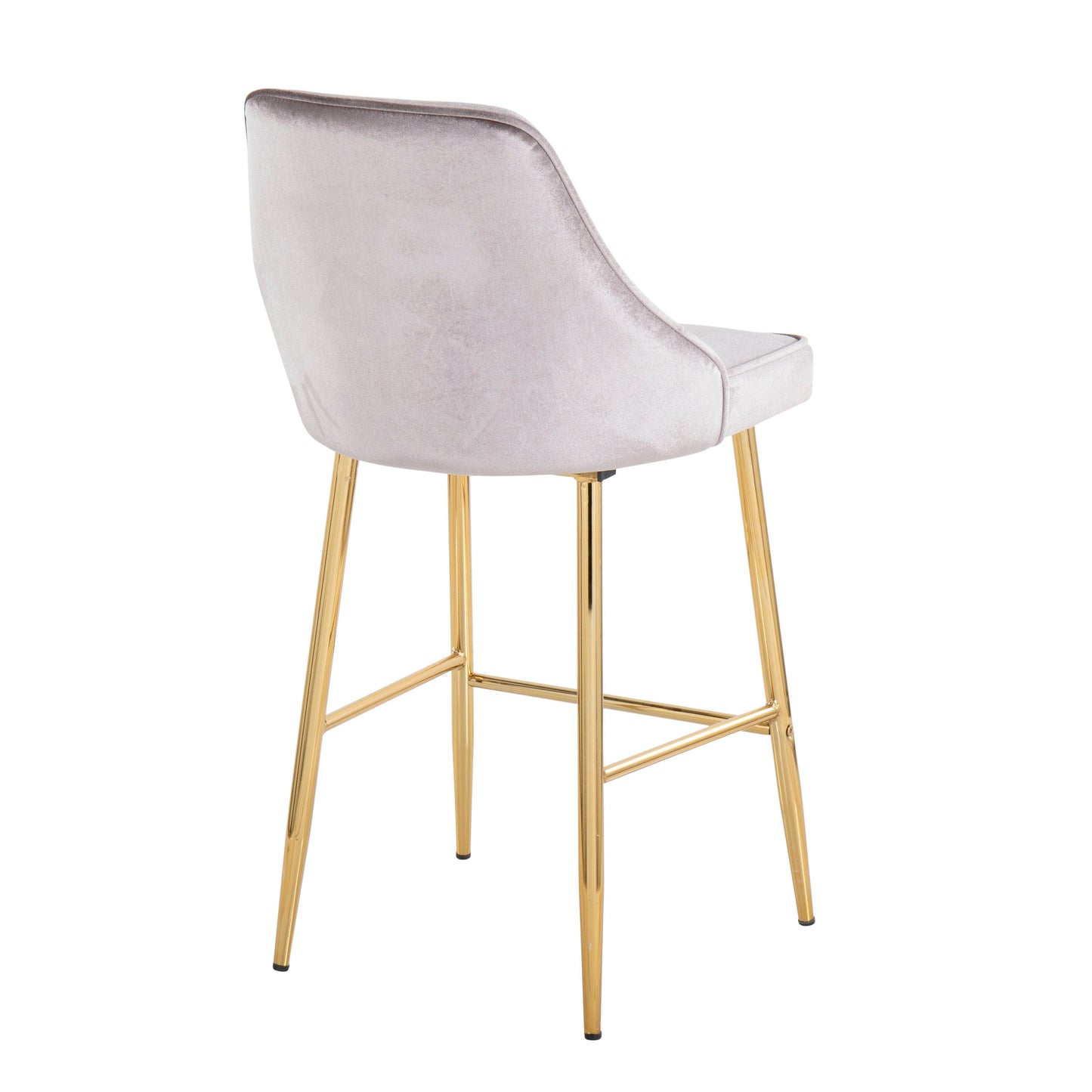 Marcel Contemporary Glam Counter Stool in Gold Metal - Set of 2