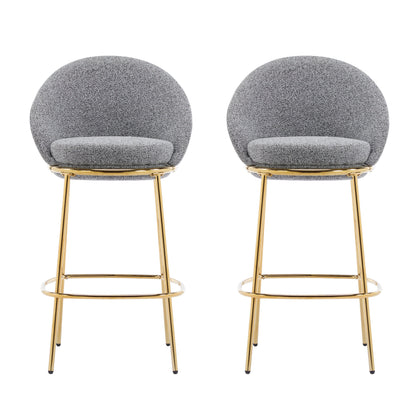 Celano Indoor Metal Upholstered Barstool Set of 2