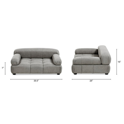 Marcel Upholstered Modern Pet Bed, Small to Medium Dog or Cat Uptown Gray Performance Velvet