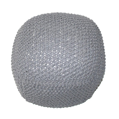 Semi Rounded Pouf Cable Knitted Perfect Seating